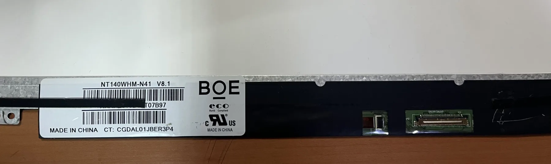 BOE Nt140whm-n41 V.8.1 14" 30 Pin Notebook LCD Panel 1366X768 (2 EL Ürün)