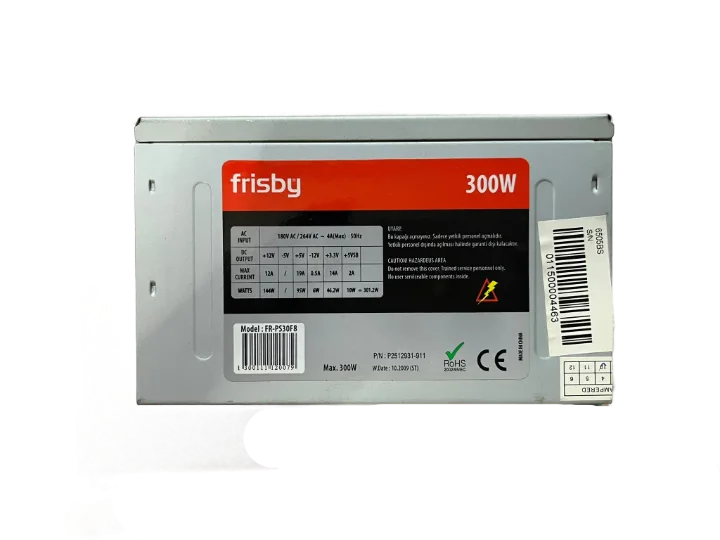 FRİSBY 300 WATT Power Supply 8 CM FANLI GÜÇ KAYNAĞI GRİ KASA (2 EL YENİLENMİŞ Ürün)