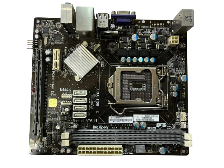 ECS H61h2-mv V.10 İNTEL H61 1600MHZ DDR3 LGA SOKET 1155 Micro-atx Anakart(2 EL YENİLENMİŞ Ürün)