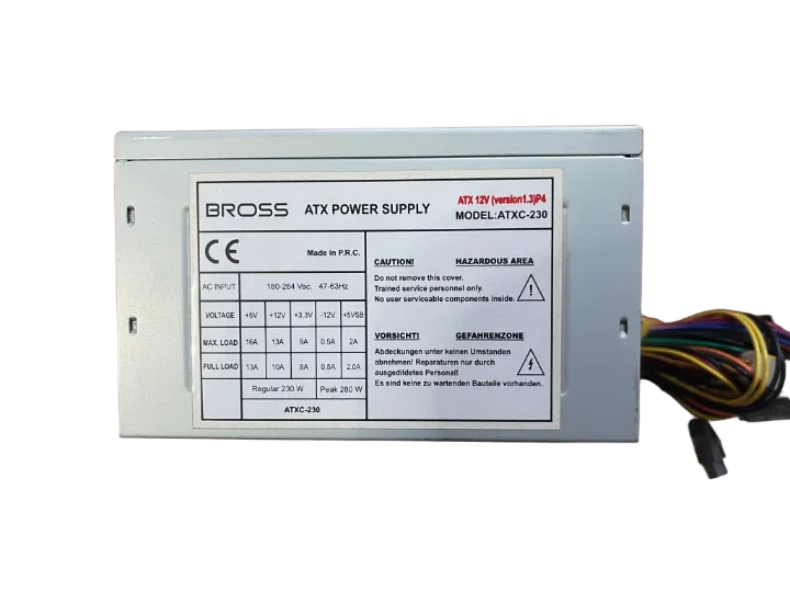 BROSS 230 WATT Power Supply 8CM FANLI GÜÇ KAYNAĞI (2 EL YENİLENMİŞ Ürün)