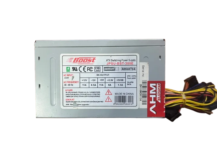BOOST 300 WATT Power Supply 8 CM FANLI GÜÇ KAYNAĞI (2 EL YENİLENMİŞ Ürün)