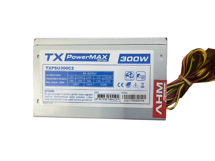 Tx-powermax/ahm 300 WATT Power Supply 8 CM FANLI GÜÇ KAYNAĞI (2 EL YENİLENMİŞ Ürün)