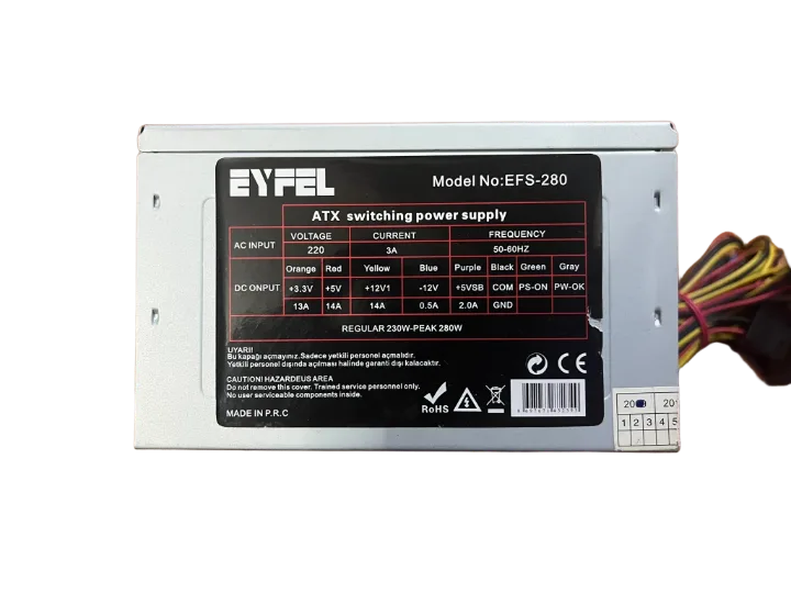 Eyfel-ahm.280 WATT Power Supply 8 CM FANLI GÜÇ KAYNAĞI (2 EL YENİLENMİŞ Ürün)
