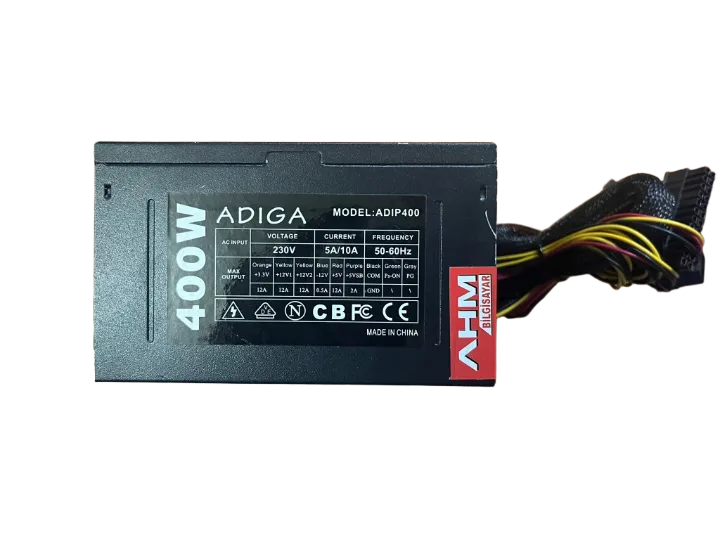 Adıga-ahm 400 WATT Power Supply 12 CM FANLI GÜÇ KAYNAĞI SİYAH KASA (2 EL YENİLENMİŞ Ürün)