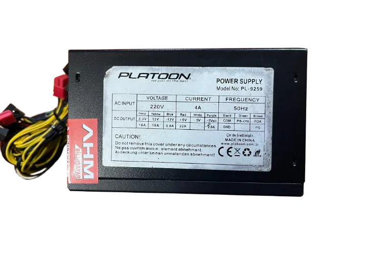 Platoon-ahm 400 WATT Power Supply 12 CM FANLI GÜÇ KAYNAĞI SİYAH KASA (2 EL YENİLENMİŞ Ürün)