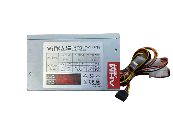 Wincase-ahm.230 WATT Power Supply 8 CM FANLI GÜÇ KAYNAĞI (2 EL YENİLENMİŞ Ürün)