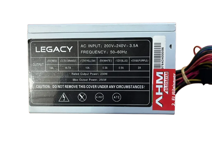 Legacy-ahm.230 WATT Power Supply 8 CM FANLI GÜÇ KAYNAĞI (2 EL YENİLENMİŞ Ürün)