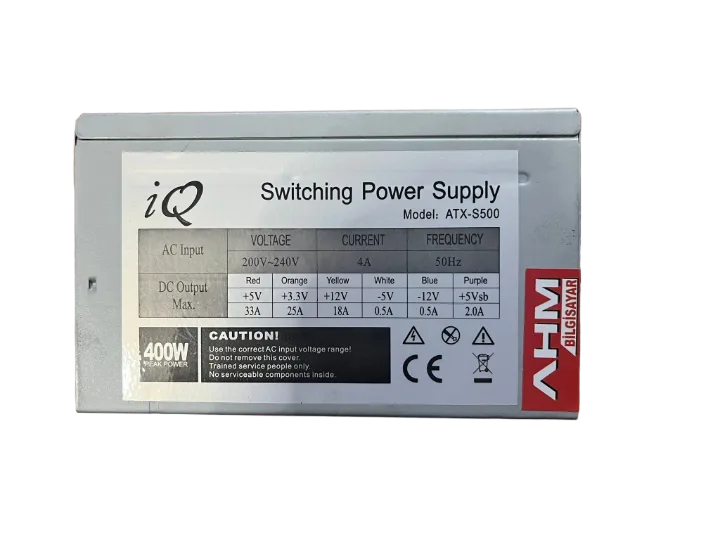 Ahm-io 400 WATT Power Supply 12 CM FANLI GÜÇ KAYNAĞI (2 EL YENİLENMİŞ Ürün)