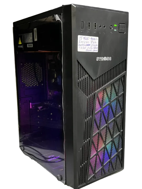 STRONG RGB MİDİ TOWER KASA İ5 9500 8GB RAM DDR4 256GB SSD 2GB HD8850 MASAÜSTÜ BİLGİSAYAR