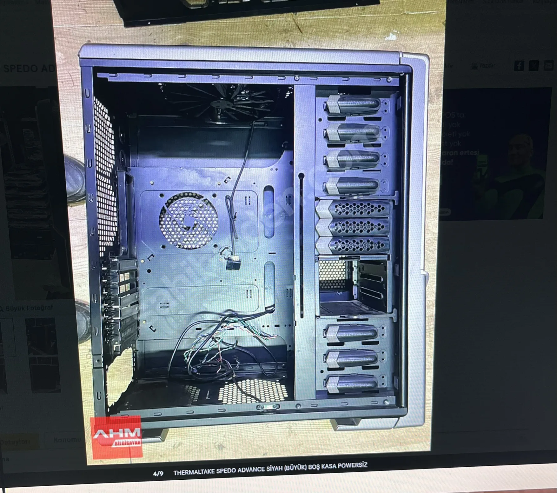 Thermaltake SPEDO ADVANCE SİYAH (büyük) BOŞ KASA POWERSİZ