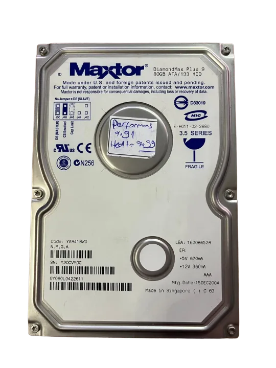 MAXTOR YAR41BW0 3.5 İNÇ 80 GB İDE GİRİŞLİ MASAÜSTÜ HARDDİSK