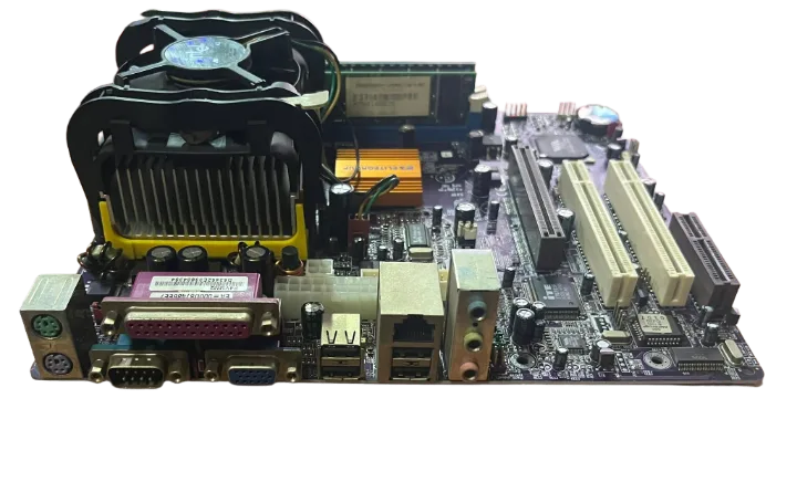 PENTİUM 4 478PİN ECS P4VMM.2 DDR Anakart+ram+cpu+cpu Fan(2 EL Ürün)