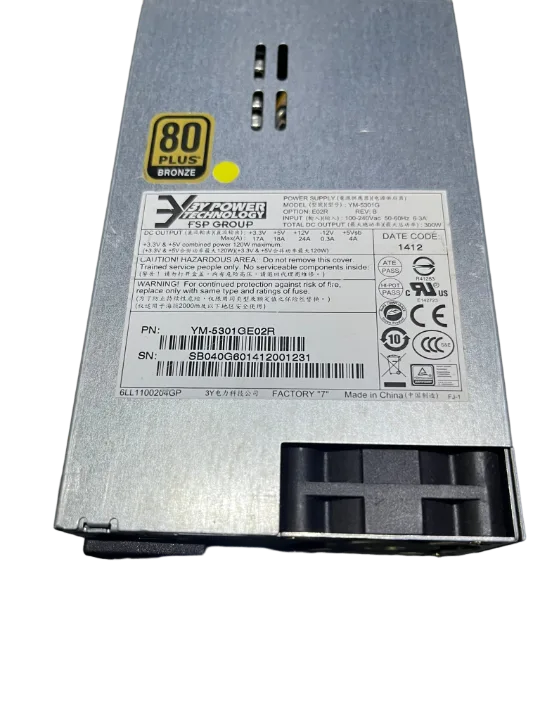 3Y YM5201G FSP 300 WATT ITX KÜÇÜK KASA Power Supply Fanlı(2 EL Ürün)