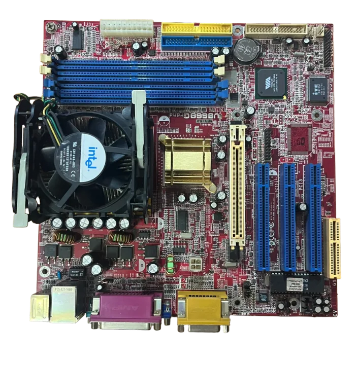 BIOSTAR U8668 Grand SOKET 478 Sdram-ddr Matx Anakart+cpu+cpu FAN