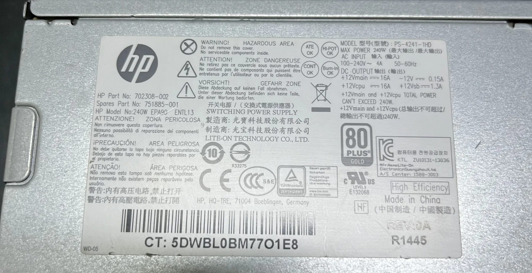 HP Prodesk/elitedesk 600-800 G1 SSF UYUMLU 240W GÜÇ KAYNAĞI 2 EL ÜRÜN