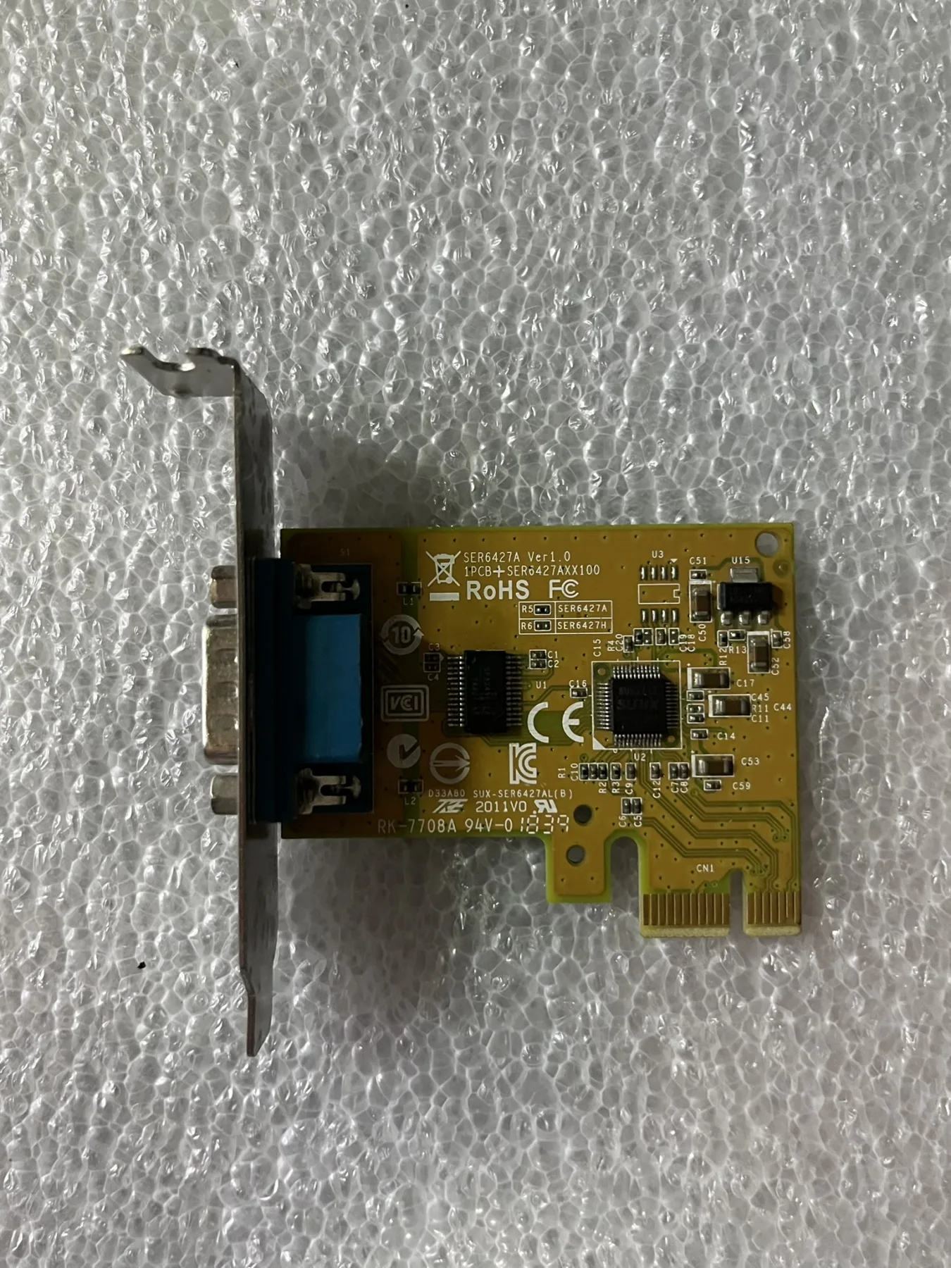 SUNIX 1 PORT Rs-232 Pci-e 1X KISA PROFİL BRAKETLİ SER6427A VER 1.0 PCİ KART (2 EL Ürün)