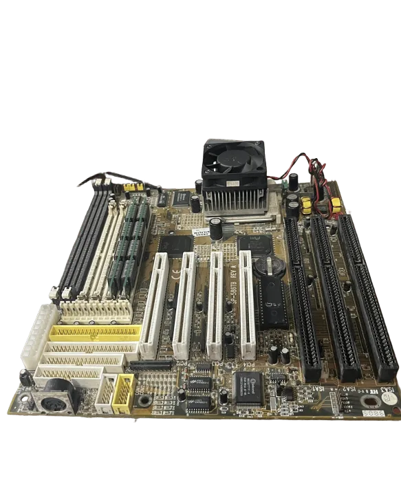 İSA SLOTLU PENTİUM 1 150 CPU SOKET 7 AT GİRİŞLİ Anakart+cpu+ram(2 El Ürün)